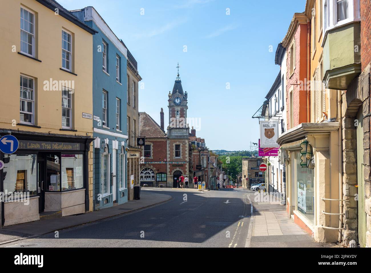 Ayuntamiento Torre del Reloj, Market Place, Wincanton, Somerset, Inglaterra, Reino Unido Foto de stock