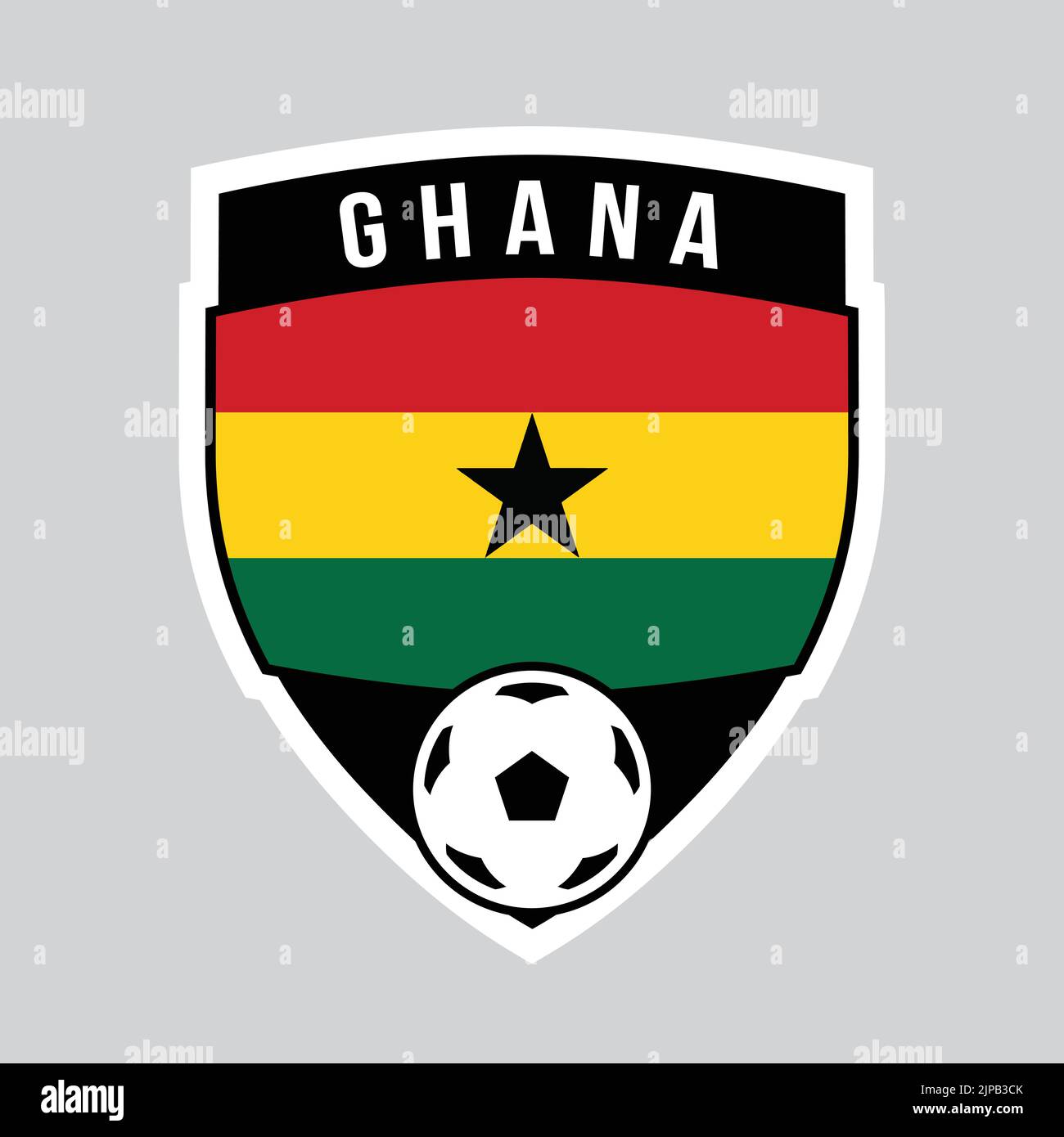 Ilustración de la insignia del equipo de escudo de Ghana para el torneo de fútbol Imagen Vector Ilustración de la insignia del equipo de escudo de Ghana para el torneo de fútbol Imagen Vector