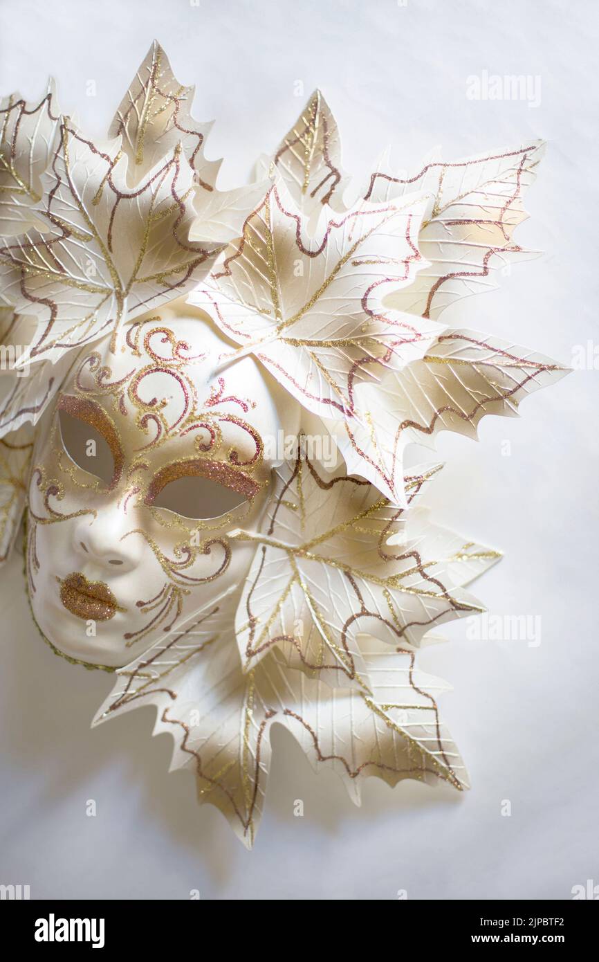 Máscara de carnaval veneciana sobre fondo blanco Foto de stock