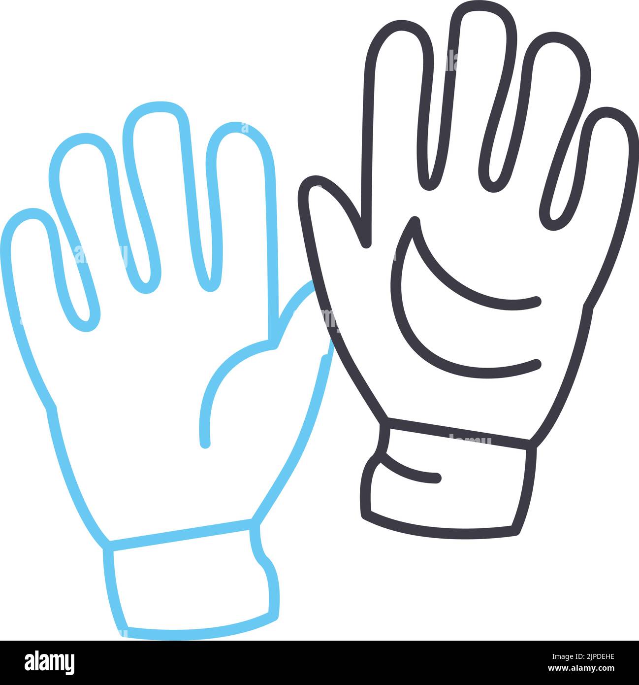 icono de línea de guantes de portero, símbolo de contorno, ilustración ...
