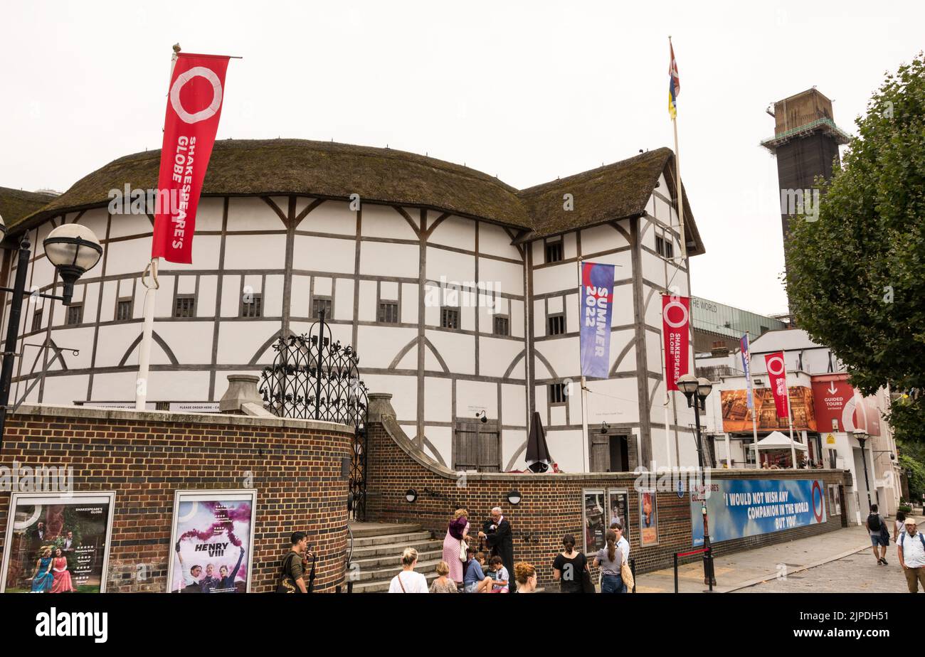 Theo Crosby's Shakespeare's Globe Theatre en Bankside de Londres, New Globe Walk, Londres, SE1, Inglaterra, REINO UNIDO Foto de stock
