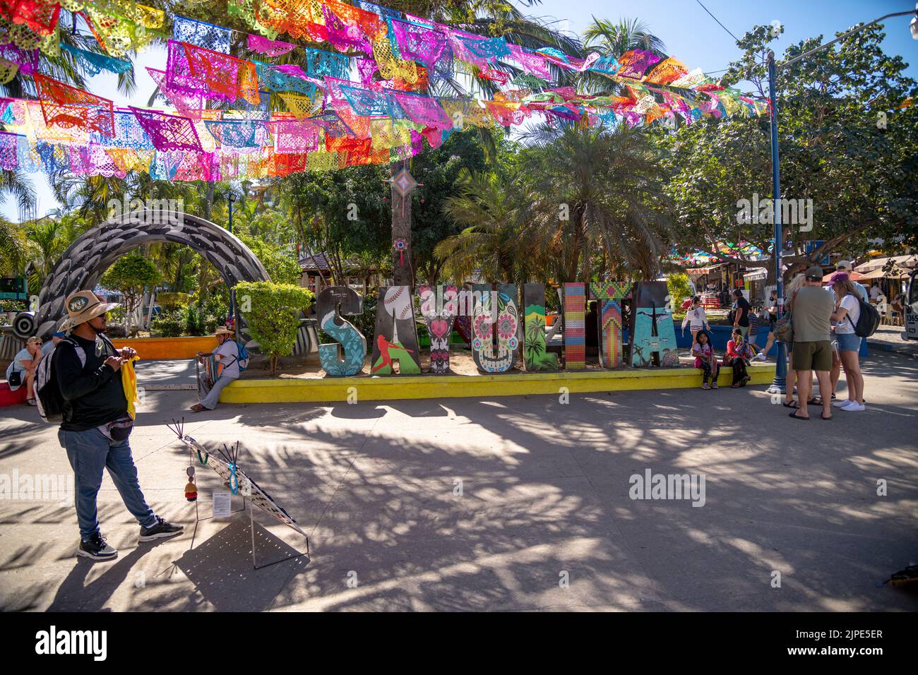 El letrero de Sayulita en la plaza principal en Sayulita, México Fotografía de stock Alamy