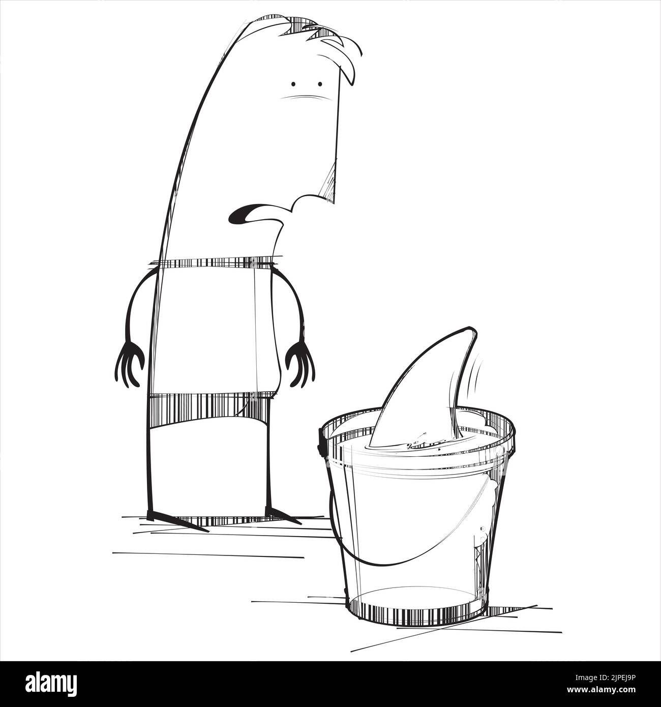 Tiburón de dibujos animados Imágenes de stock en blanco y negro Alamy