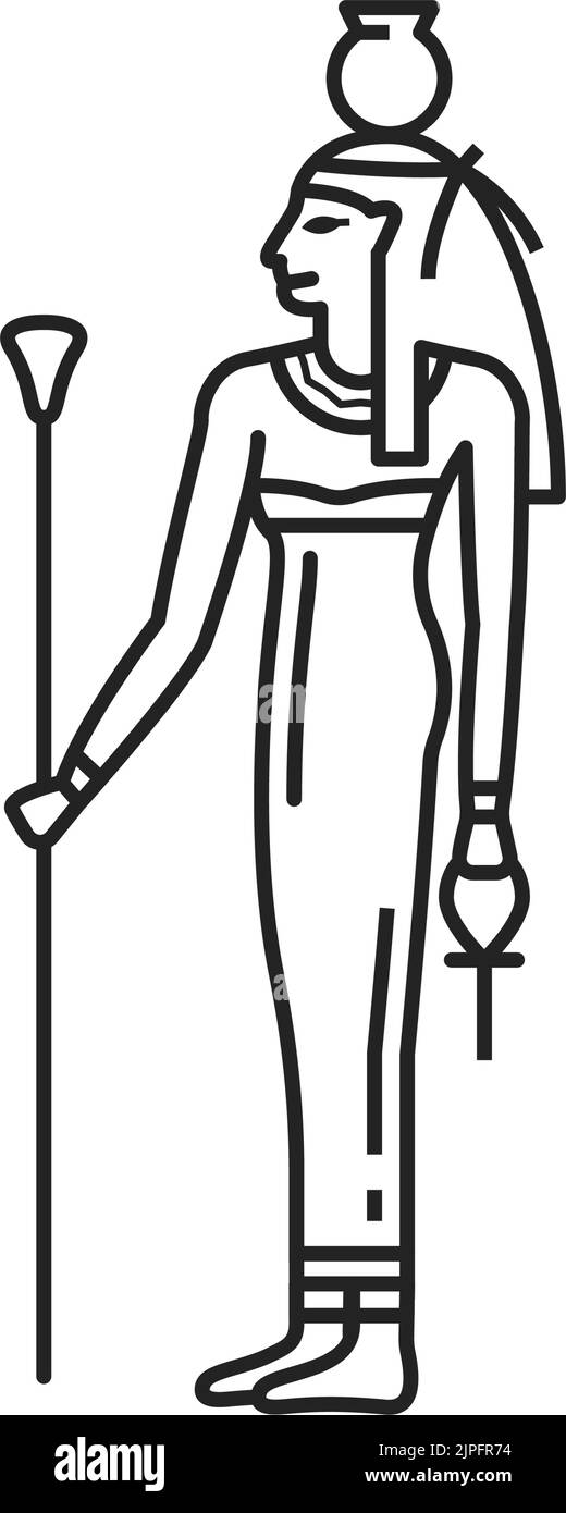 Egipto god Nut, diosa de la antigua religión egipcia, icono de la línea