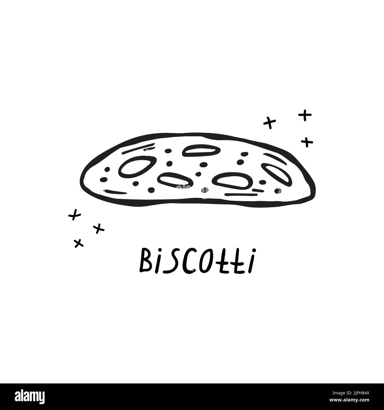 Ilustración vectorial de la cocina italiana dibujada a mano. Biscotti. Ilustración del Vector