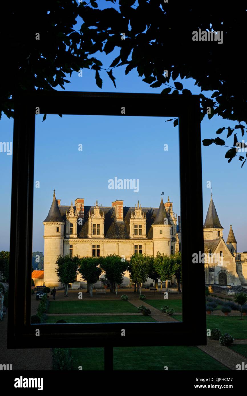 Francia, Indre y Loira (37), Amboise, Valle del Loira declarado Patrimonio de la Humanidad por la UNESCO, Castillos del Valle del Loira, castillo real de Amboise Foto de stock