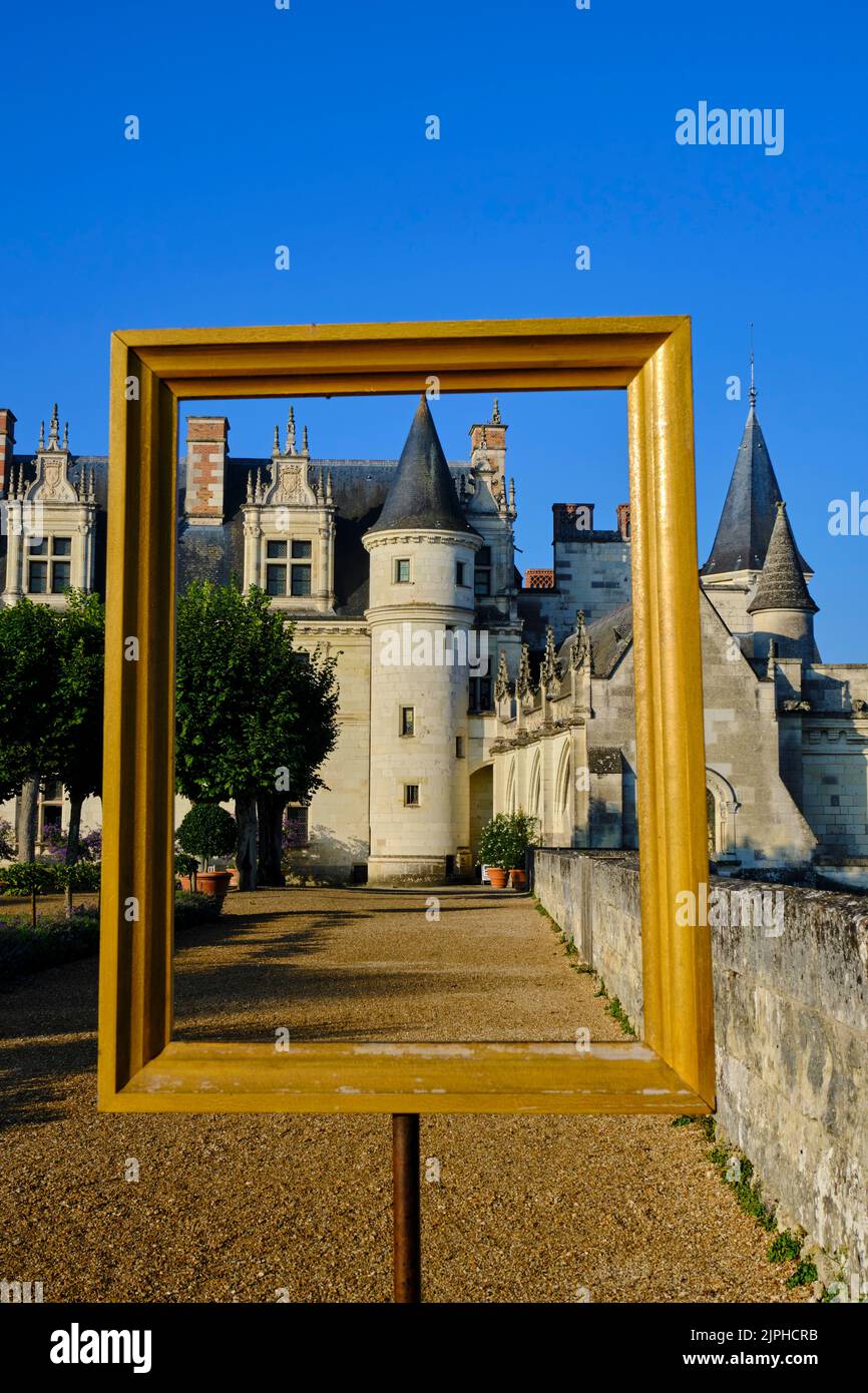 Francia, Indre y Loira (37), Amboise, Valle del Loira declarado Patrimonio de la Humanidad por la UNESCO, Castillos del Valle del Loira, castillo real de Amboise Foto de stock