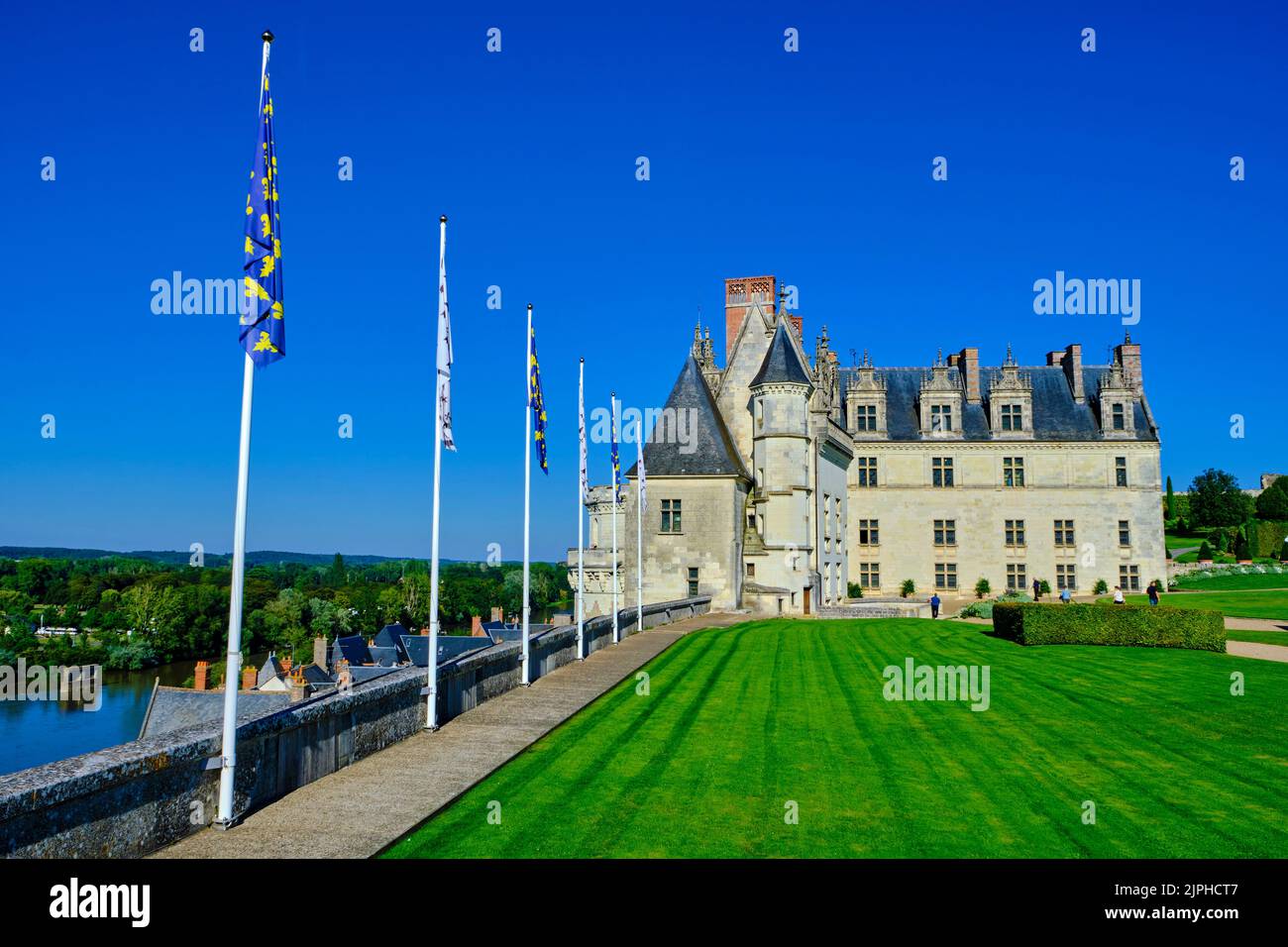 Francia, Indre y Loira (37), Amboise, Valle del Loira declarado Patrimonio de la Humanidad por la UNESCO, Castillos del Valle del Loira, castillo real de Amboise Foto de stock