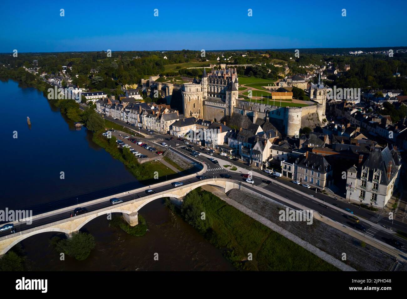 Francia, Indre y Loira (37), Amboise, Valle del Loira declarado Patrimonio de la Humanidad por la UNESCO, Castillos del Valle del Loira, castillo real de Amboise Foto de stock