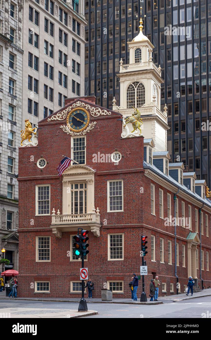 Histórico Old State House, Boston, Massachusetts, Estados Unidos Foto de stock