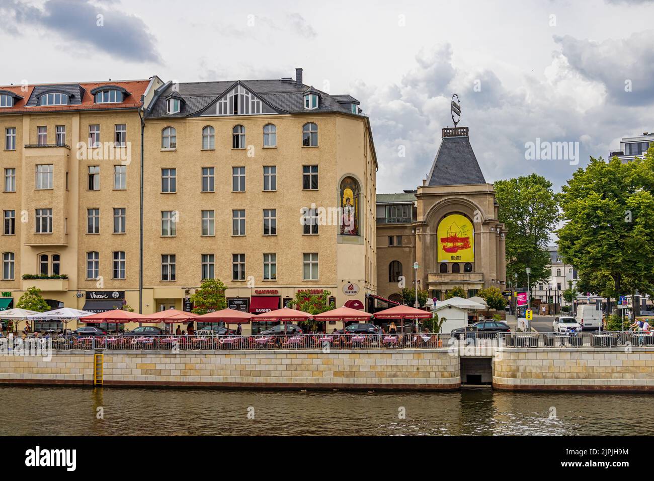 restaurante, a orillas del río, conjunto de berlín, restaurantes, a orillas de los ríos Foto de stock