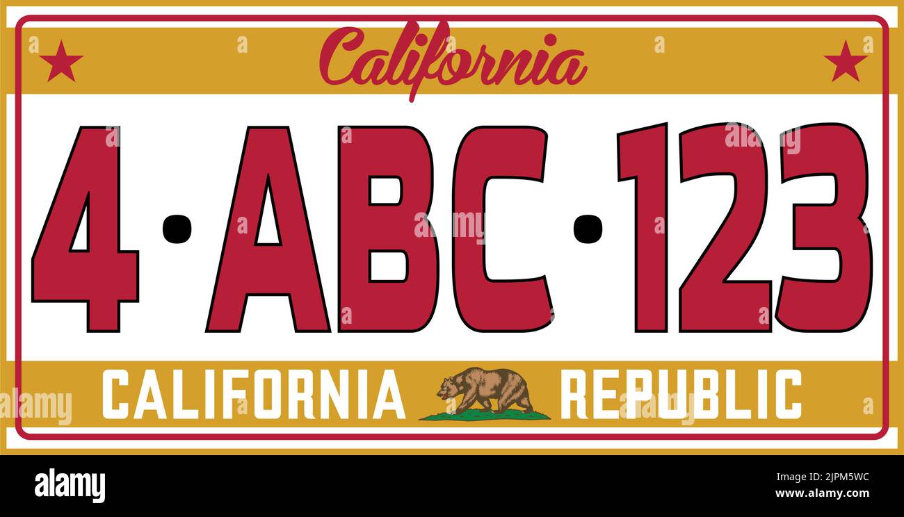 Marcado de placas de vehículos en California en los Estados Unidos de