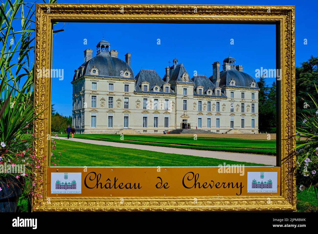 Francia, Loir-et-Cher (41), Cheverny, Valle del Loira declarado Patrimonio de la Humanidad por la UNESCO, Castillos del Valle del Loira, Castillo de Cheverny Foto de stock