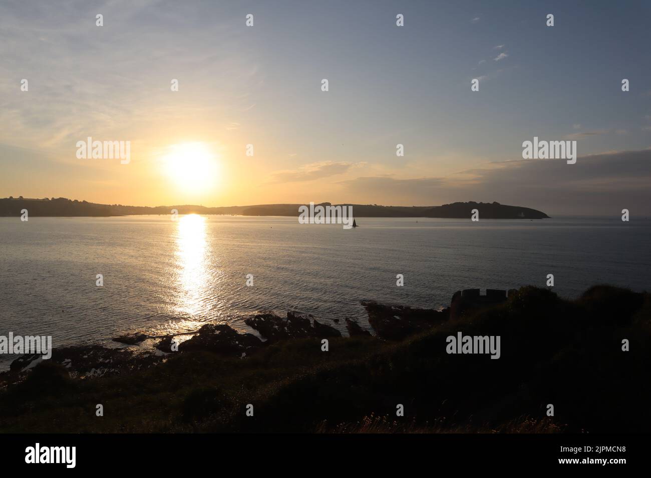 Verano solsticio amanecer Cornwall amanecer Foto de stock