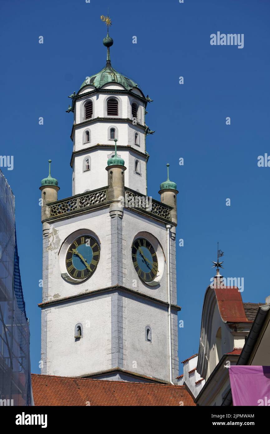 Blaserturm, Ravensburg, Oberschwaben, Baden-Württemberg, Alemania, Europa Foto de stock