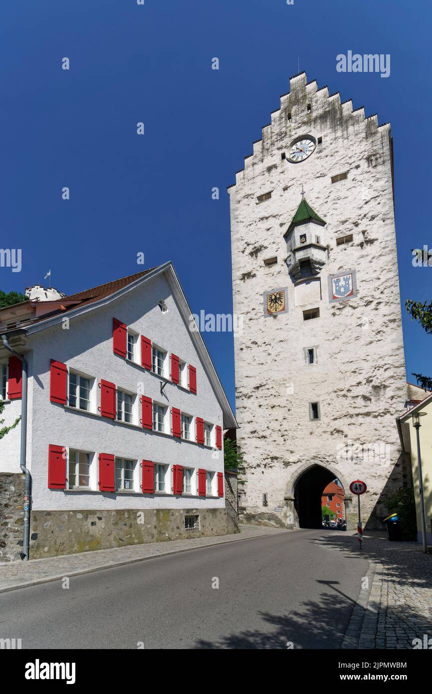 Obertor, Stadttor, 13. Jahrhundert, Ravensburg, Baden-Württemberg, Alemania Foto de stock