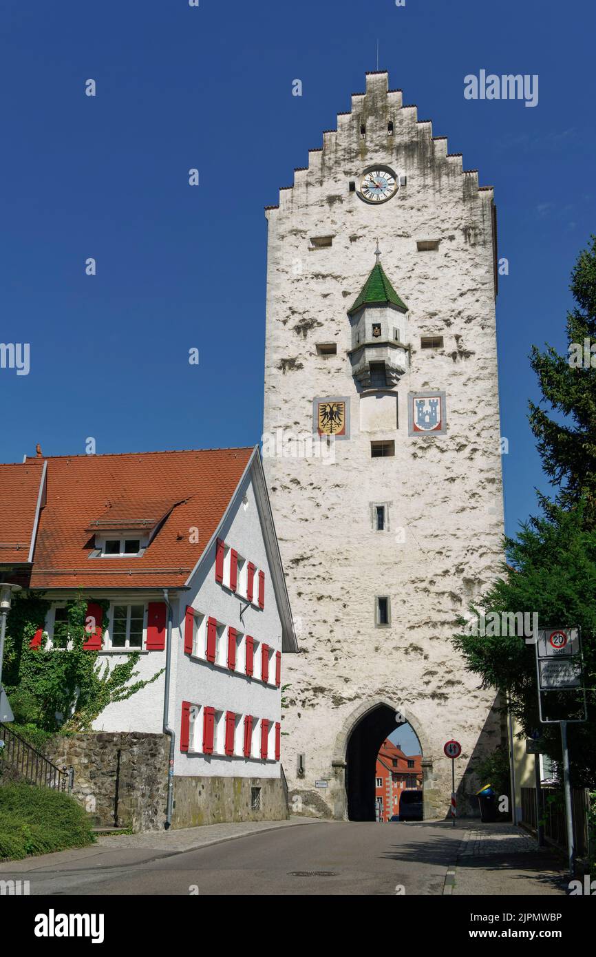 Obertor, Stadttor, 13. Jahrhundert, Ravensburg, Baden-Württemberg, Alemania Foto de stock