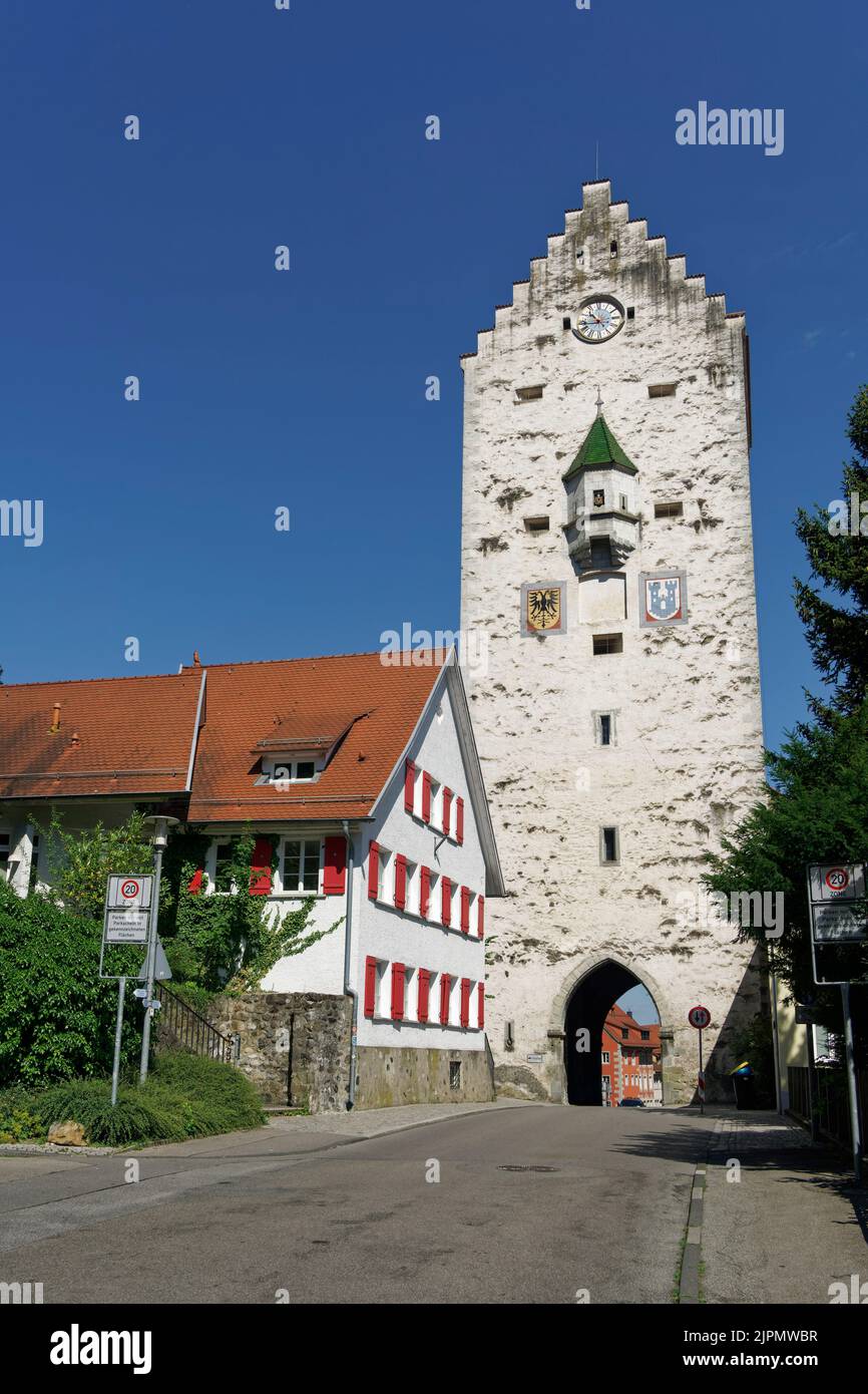 Obertor, Stadttor, 13. Jahrhundert, Ravensburg, Baden-Württemberg, Alemania Foto de stock