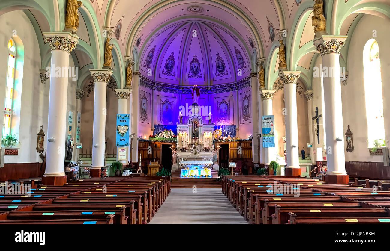 SaintFrançoisXavier Interior parroquial construido en 1858 en Bromont, Quebec Fotografía de