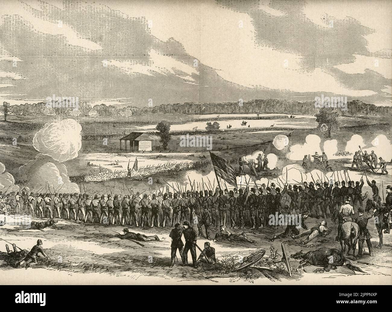 La Batalla de Perryville, Kentucky durante la Guerra Civil Americana, luchó el 8 de octubre de 1862 Foto de stock