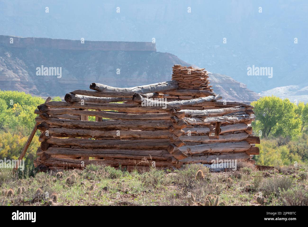 Ruinas del Walker (alias Outlaw) Cabaña en Fort Bottom, Canyonlands Nat. Park, Utah. Foto de stock