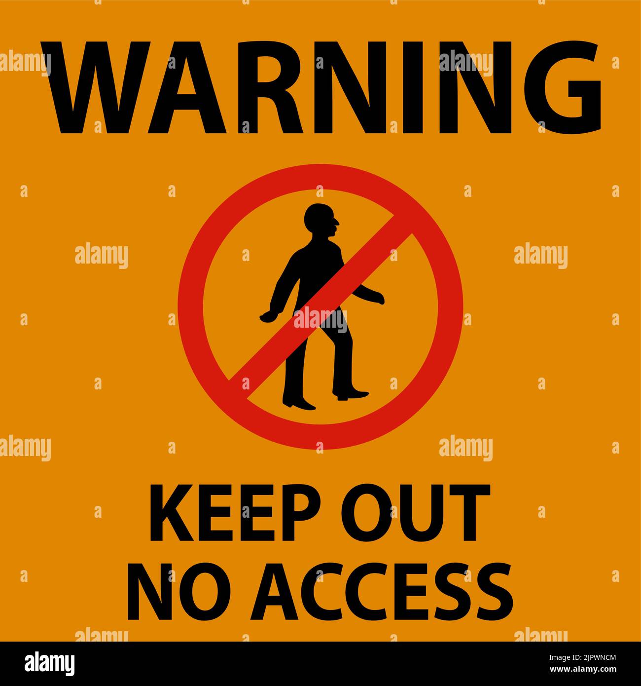Advertencia Evite el signo de No Access sobre fondo blanco Ilustración del Vector