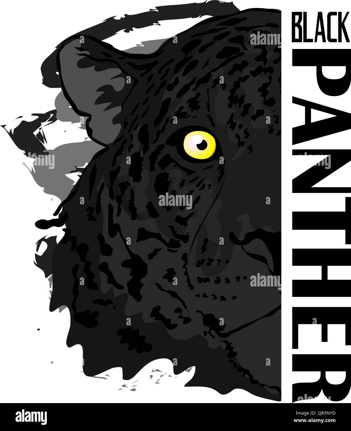 estampado de cabeza de pantera negra Ilustración del Vector