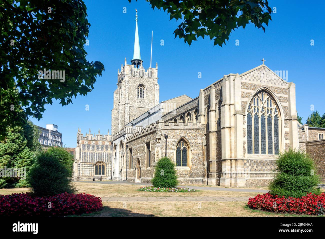 Chelmsford Catedral (Iglesia de Santa María, la Virgen, San Pedro y san Cedd), Chelmsford, Essex, Inglaterra, Reino Unido Foto de stock