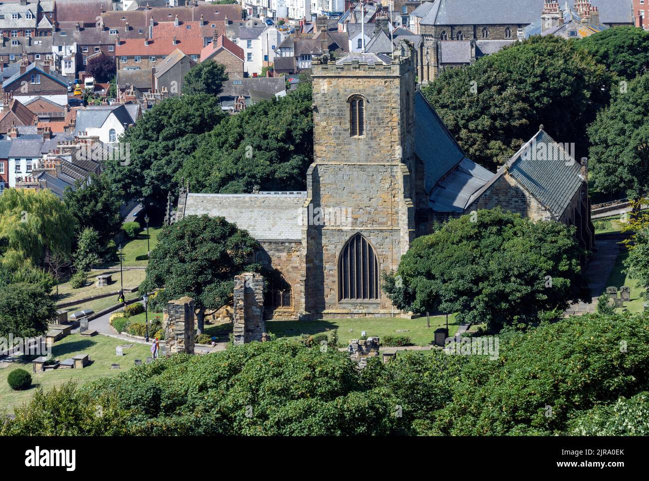 St Mary's Church, Scarborough, North Yorkshire, Inglaterra, Reino Unido, edificio catalogado de grado I. Foto de stock