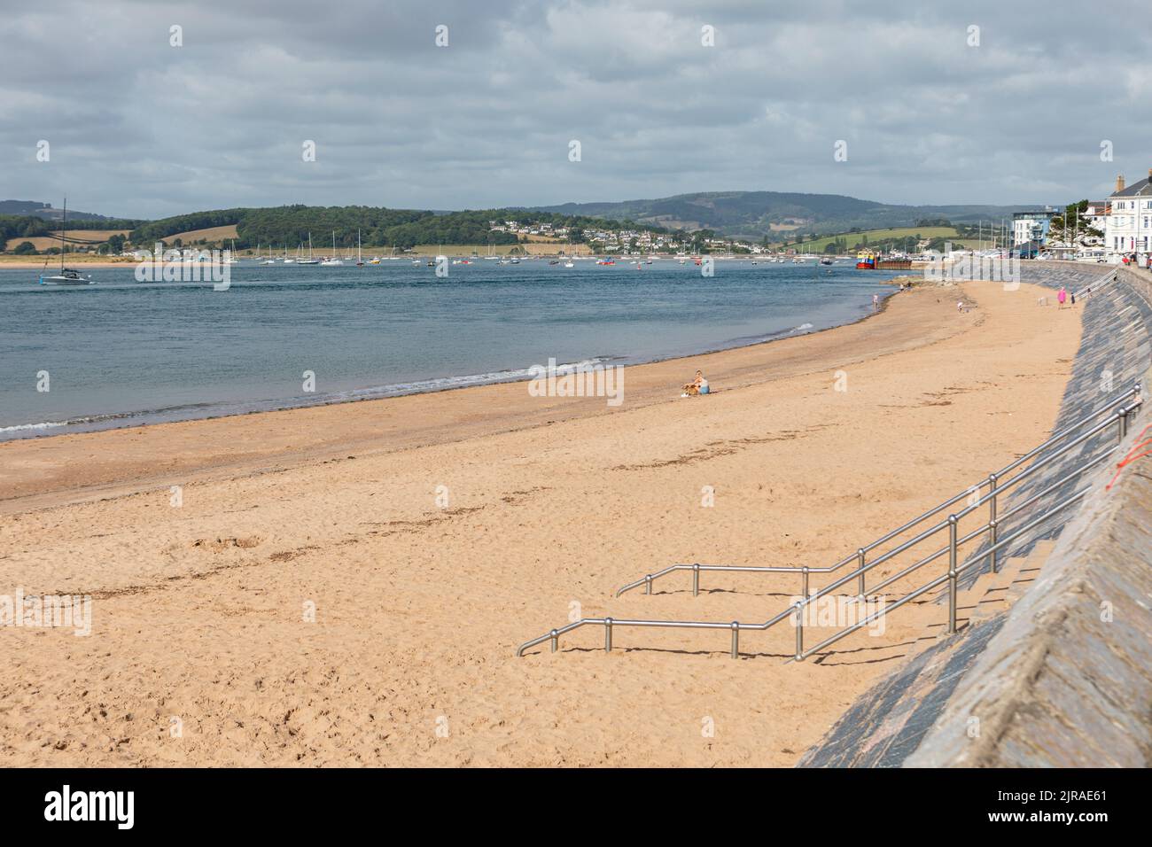 Una playa Exmouth casi desierta, Devon Foto de stock