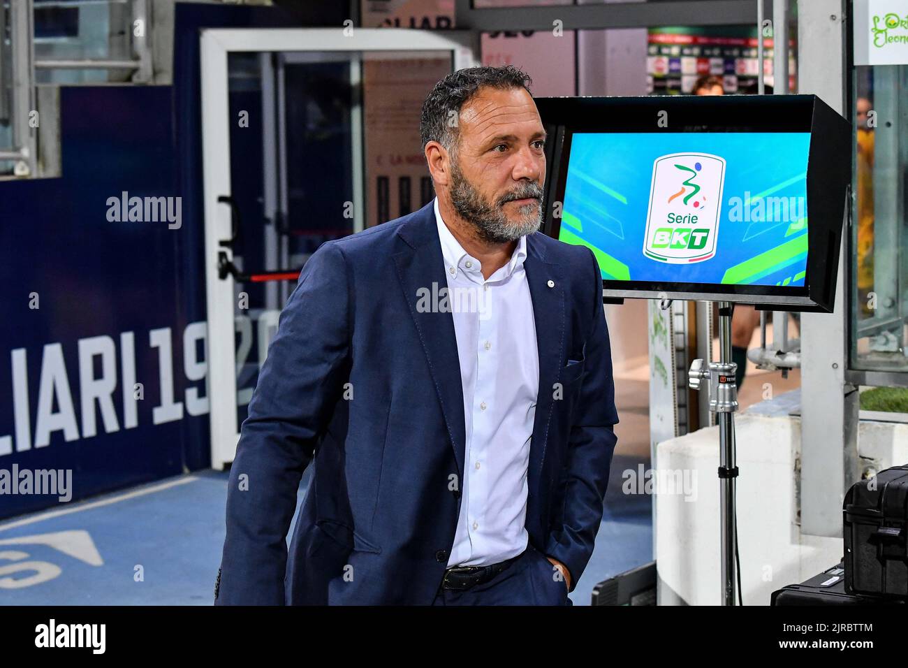 Cagliari, Italia. 21st de Ago de 2022. Logo Cagliari Calcio, Serie BKT  durante Cagliari Calcio vs AS Cittadella, partido de fútbol italiano Serie B  en Cagliari, Italia, agosto de 21 2022 Crédito