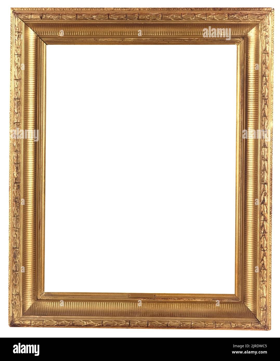 Antiguo marco dorado aislado en blanco con camino de corte Fotografía de  stock - Alamy