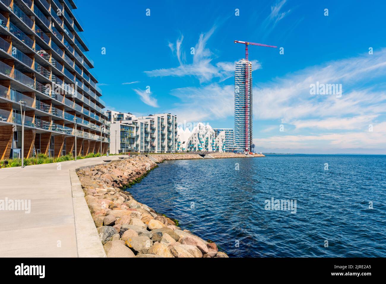 Desarrollo moderno de viviendas en Aarhus Dinamarca Foto de stock