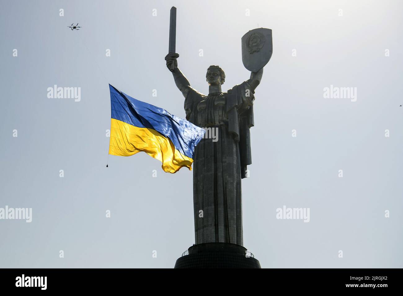 Kiev, Ucrania. 24th de Ago de 2022. Un drone que enarbolaba una