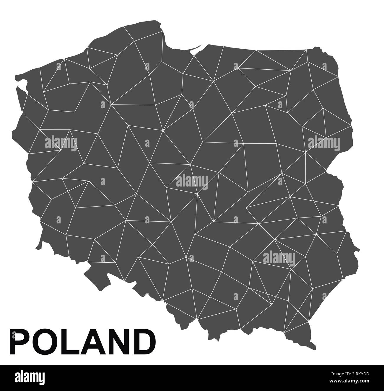 Mapa de Polonia aislado sobre fondo blanco. representación 3d Foto de stock