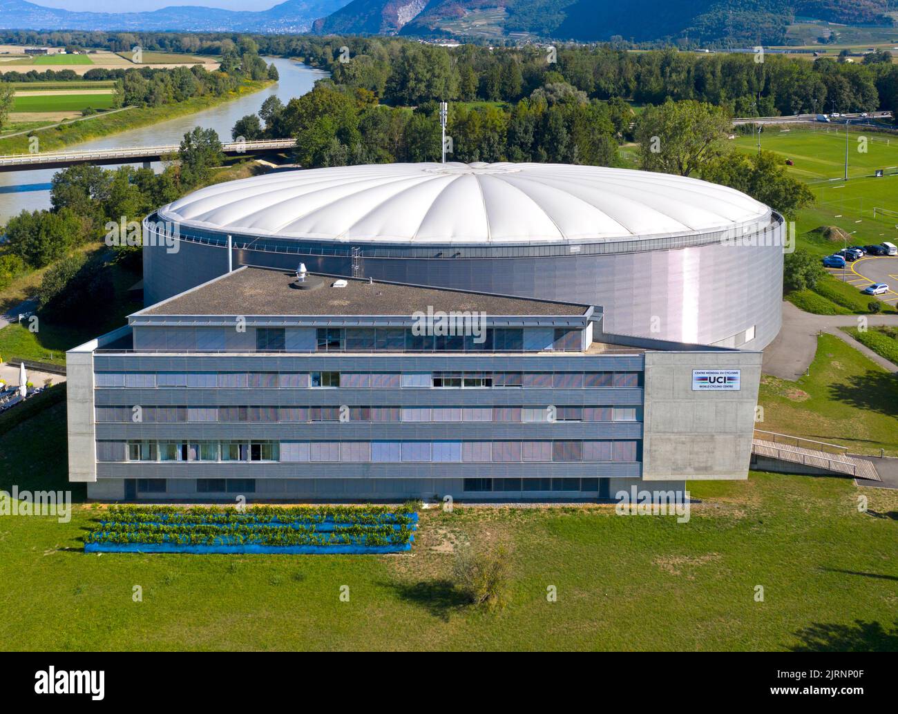 UCI World Cycling Centre, (CMI), sede de la Unión Internacional de Ciclismo (UCI), Aigle, Suiza Foto de stock