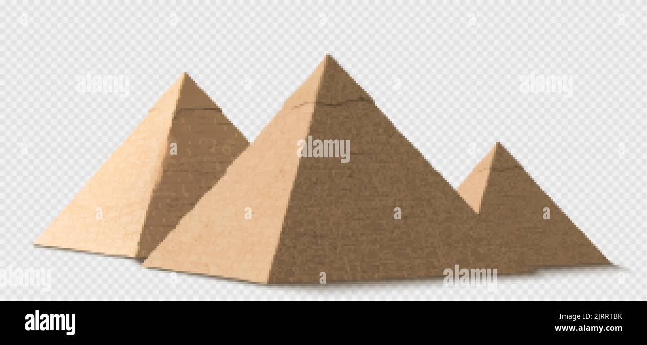 Pirámides egipcias en Giza, tumbas antiguas faraón en África. Famosos