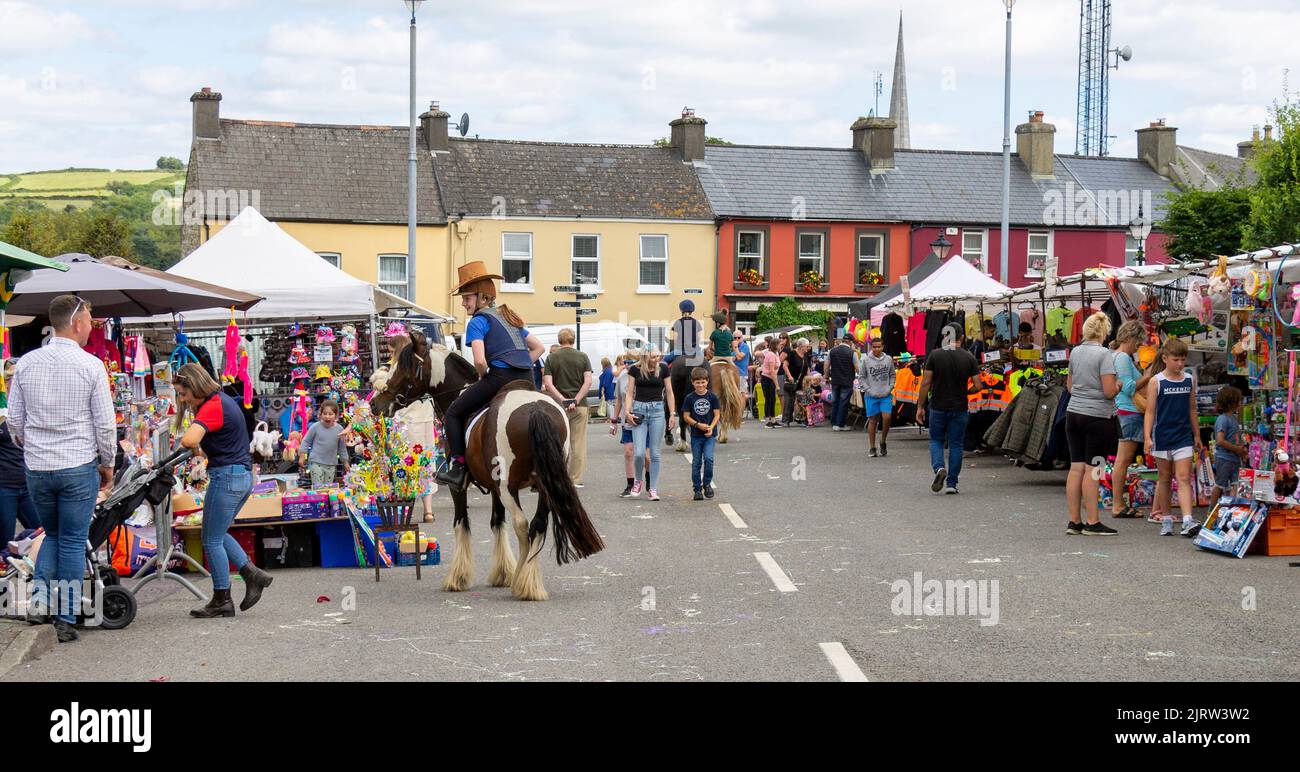 Feria Irlandesa de Caballo y Pony con mercado callejero, Rosscarbery, West Cork, Irlanda Foto de stock