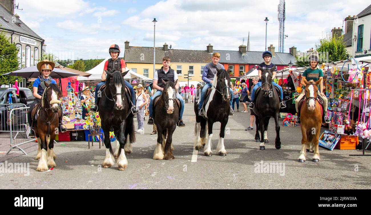 Feria Irlandesa de Caballo y Pony con mercado callejero, Rosscarbery, West Cork, Irlanda Foto de stock
