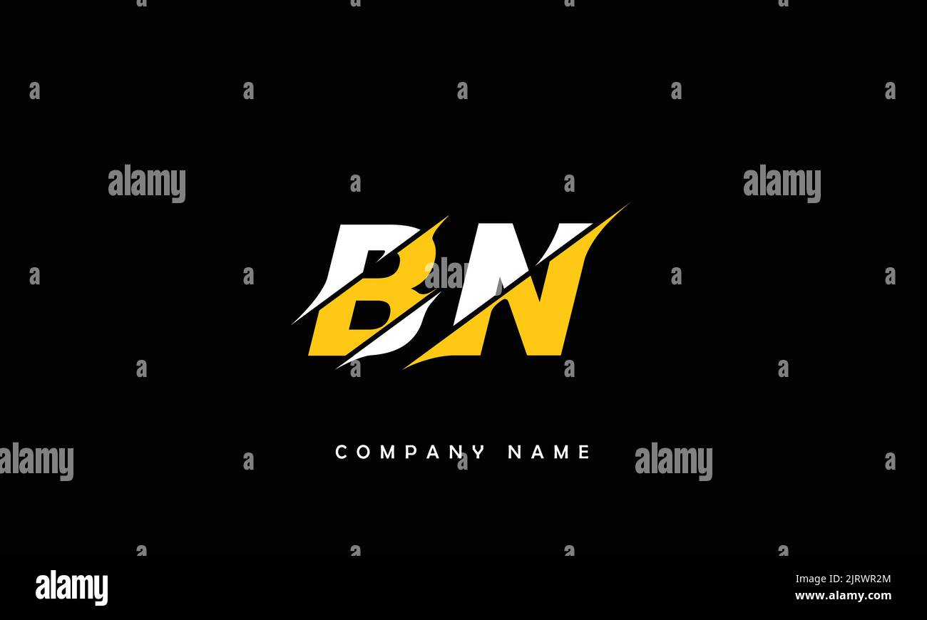 BN, NB, Letras abstractas logo Monograma Ilustración del Vector