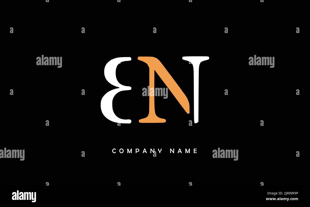 BN, NB, Letras abstractas logo Monograma Ilustración del Vector