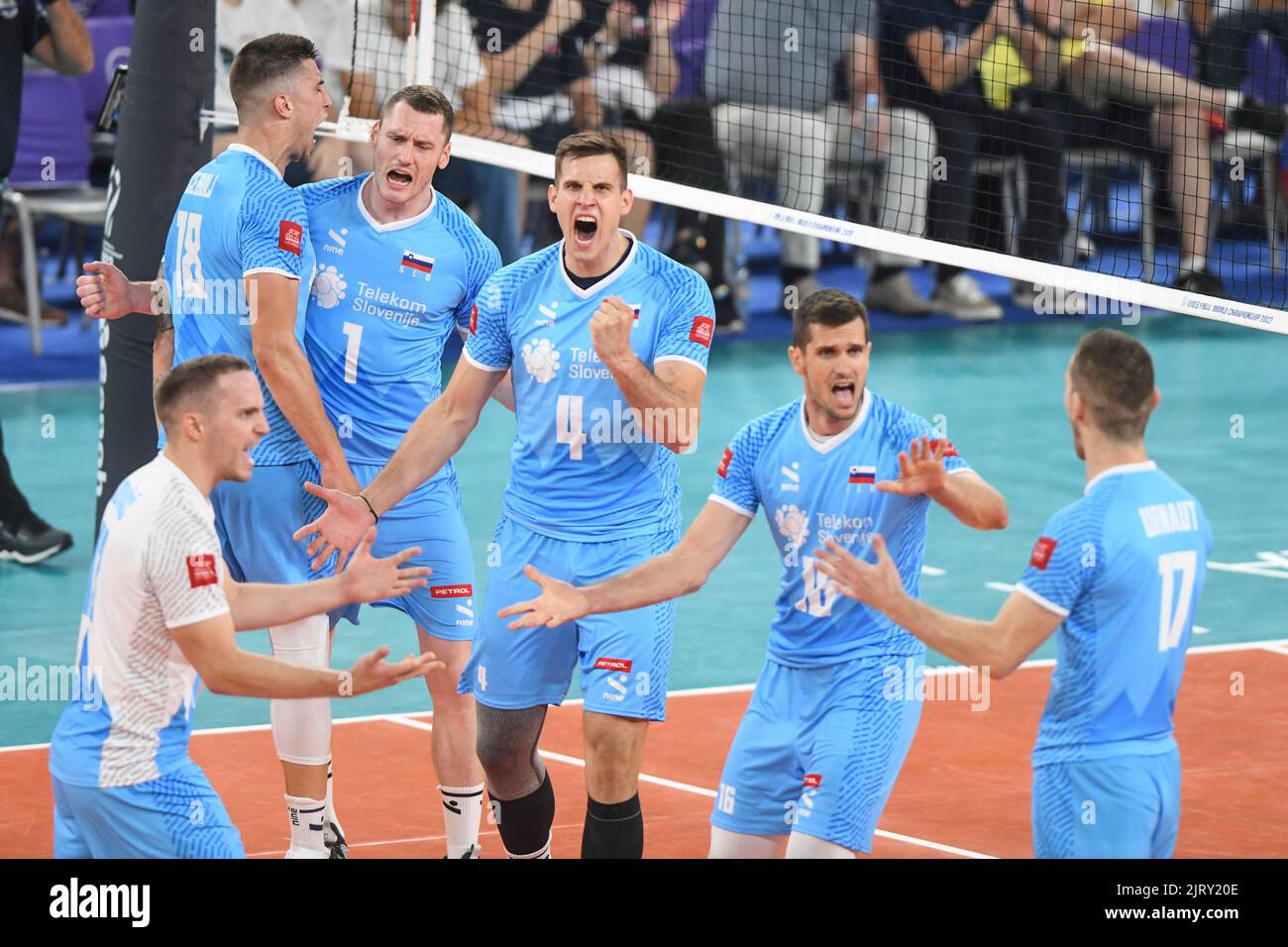 Equipo Nacional de Eslovenia. Campeonato Mundial de Voleibol 2022. Foto de stock
