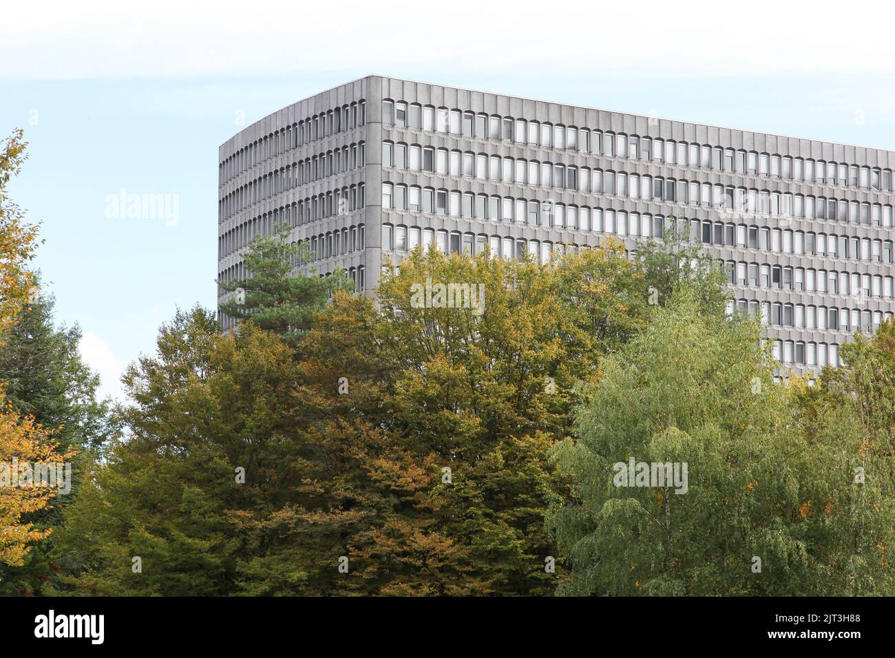 Ginebra, Suiza - 1 de octubre de 2017: Edificio de oficinas internacionales del trabajo y sede en Ginebra Foto de stock