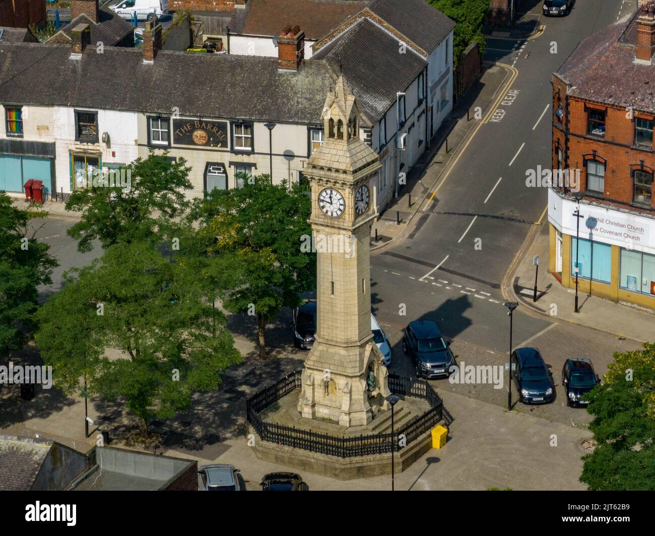 Imágenes aéreas de Stoke en Trent Norte MP Shop Jonathon Jonathan Gullis En Tunstall y el área circundante, drone de las noticias de vista de los pájaros del aire Foto de stock