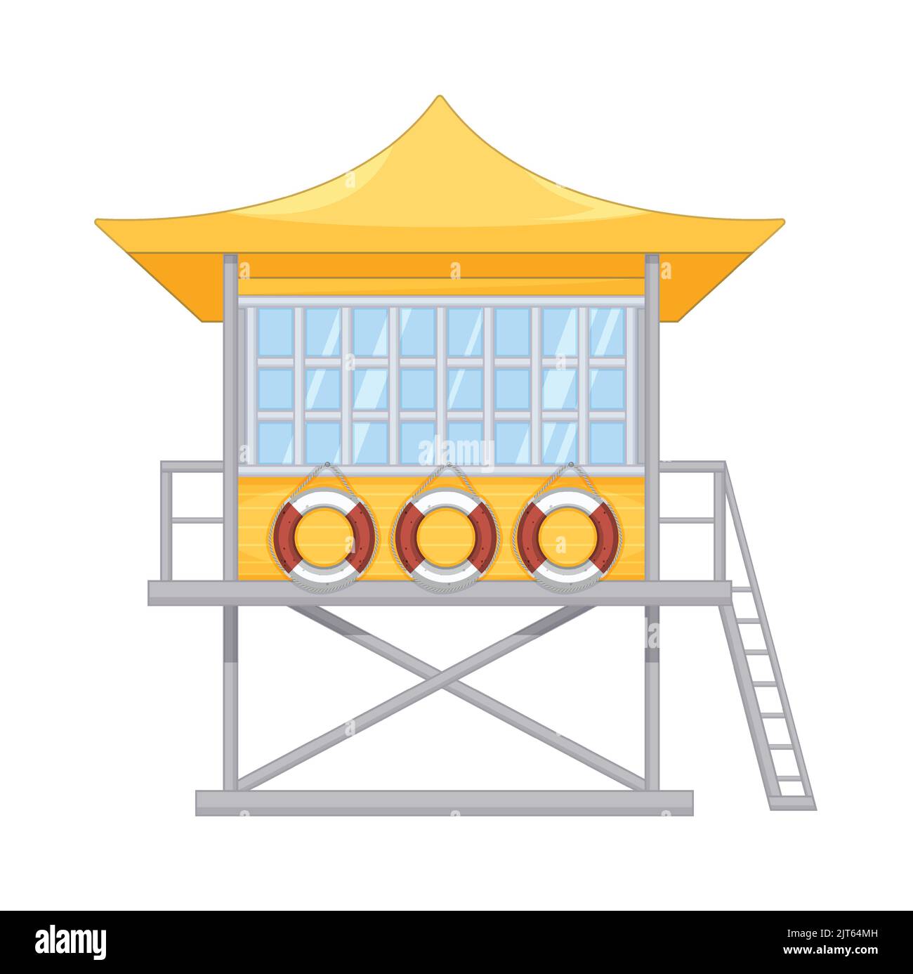 torre socorrista de playa - cabaña de playa - iconos de playa - casa de playa Ilustración del Vector