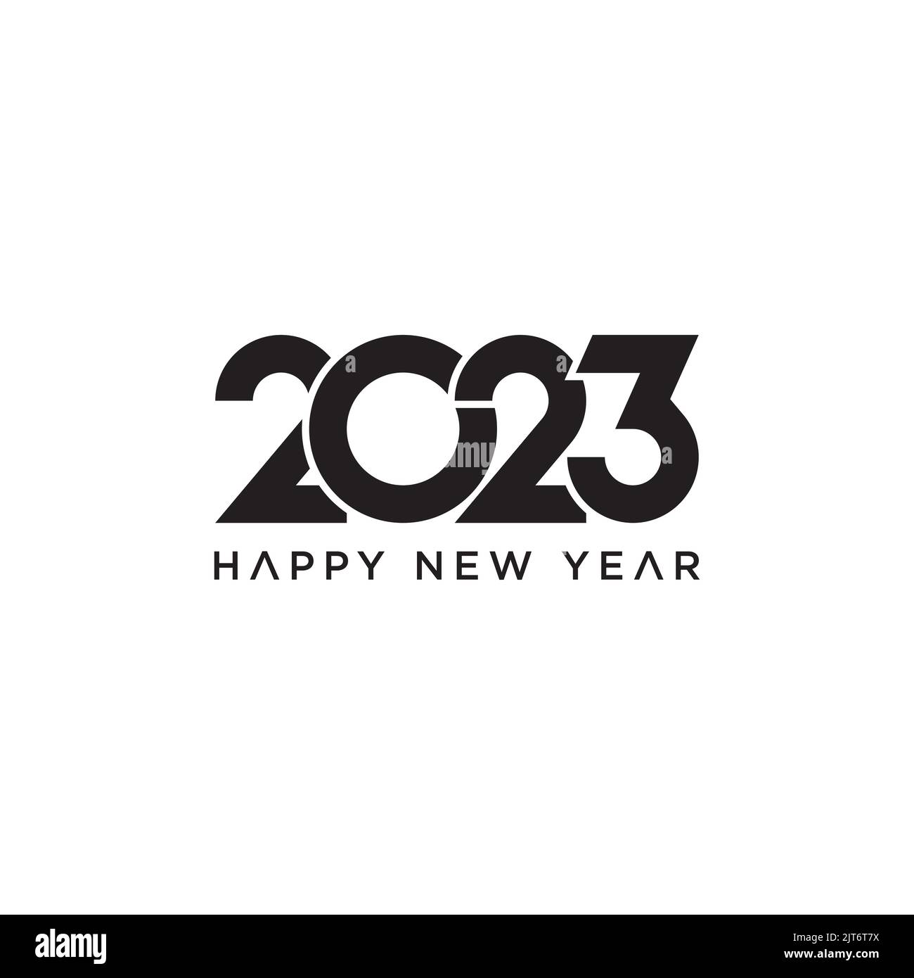 2023 feliz año nuevo vacaciones diseño vector. celebración evento logotipo. Ilustración del Vector
