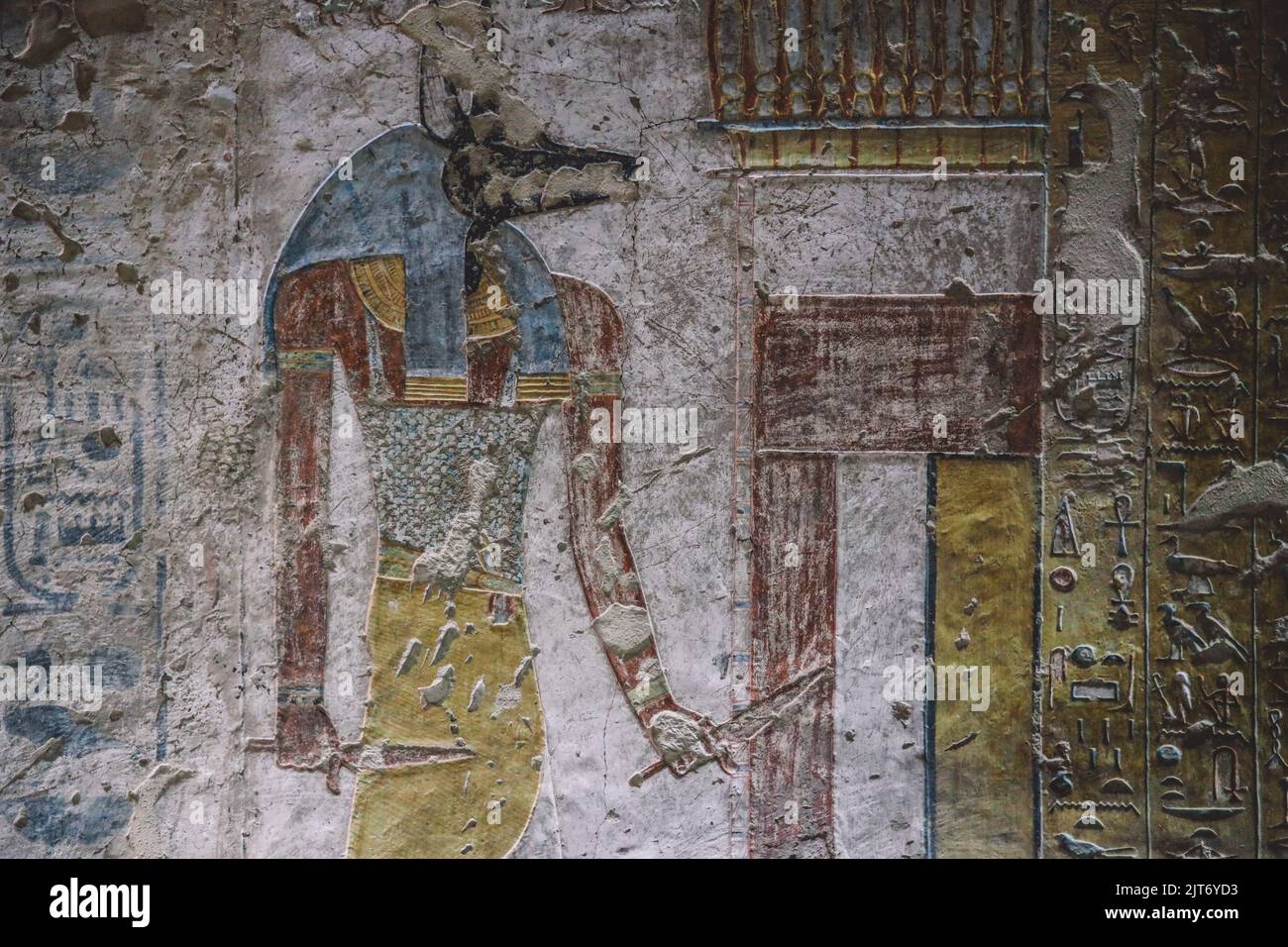 Dibujos Egipcios Antiguos dentro de las Tumbas Faraón en el Valle de