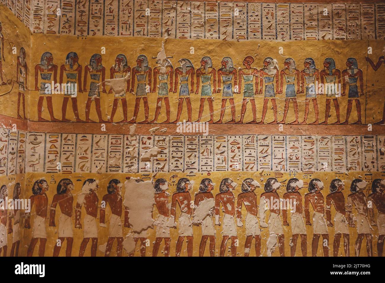 Dibujos Egipcios Antiguos dentro de las Tumbas Faraón en el Valle de