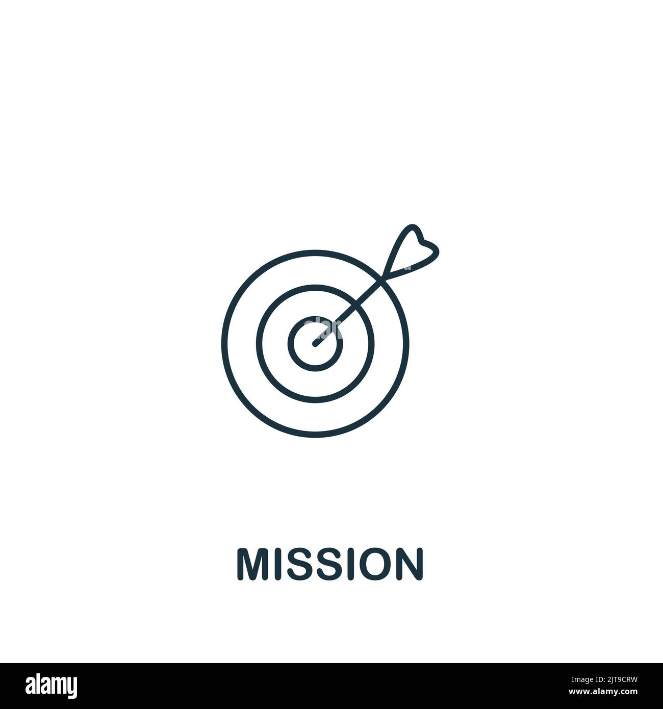 Icono de misión. Línea simple icono para plantillas, diseño web e