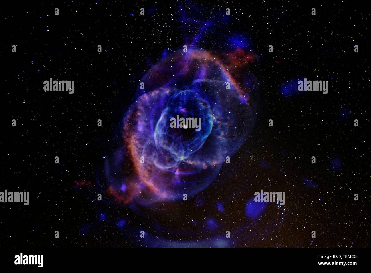Nebulosa en forma de rosa en el espacio. Elementos de esta imagen proporcionados por la NASA. Foto de stock